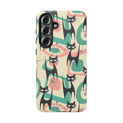 Atomic Cat Mid Century Modern Starburst Retro Kitsch Tough Phone Case