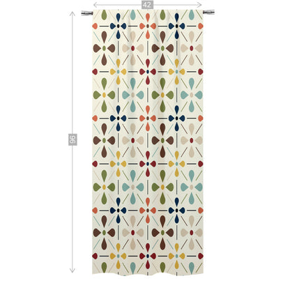 Mid Mod Scandinavian Flower Retro Curtain, Single Panel - Mid Century Modern Gal