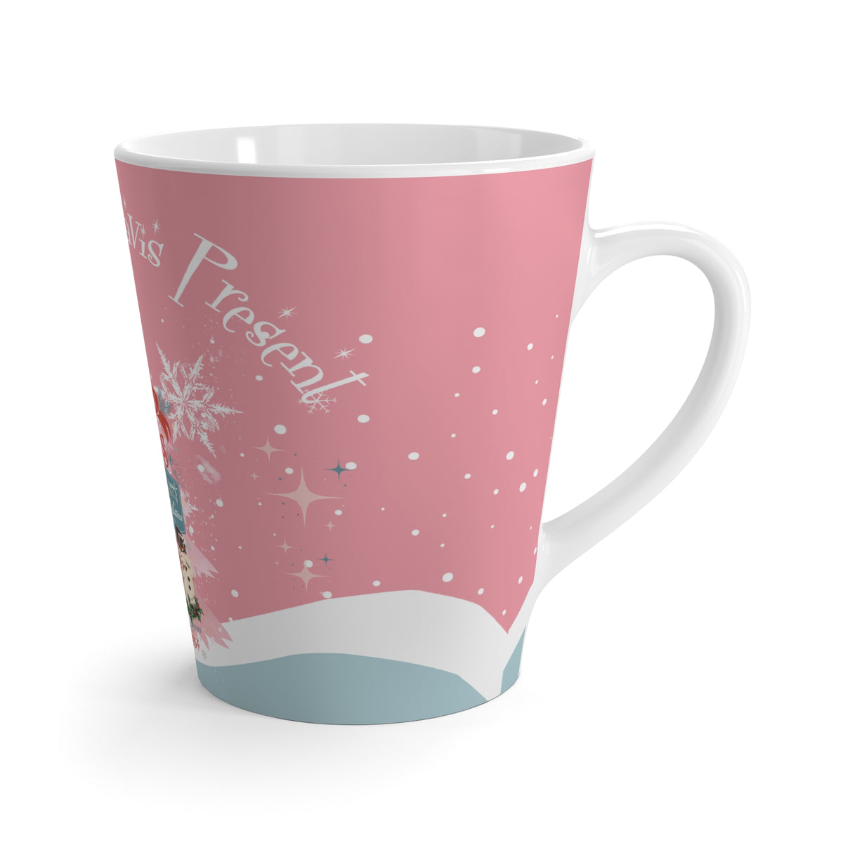 Sisters Sisters Wallace And Davis Festive Latte Mug - White Christmas Design for Holiday Cheer - Mid Century Modern Gal