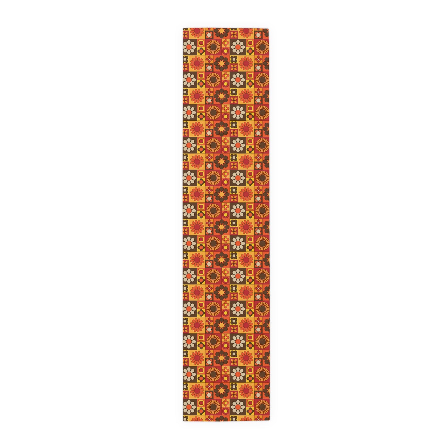 Retro 70s Groovy Mid Mod Floral Table Runner - Mid Century Modern Gal