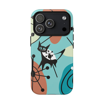 Atomic Kittie, Mid Century Modern Geometric Amoeba Retro Smart PhoneTough Phone