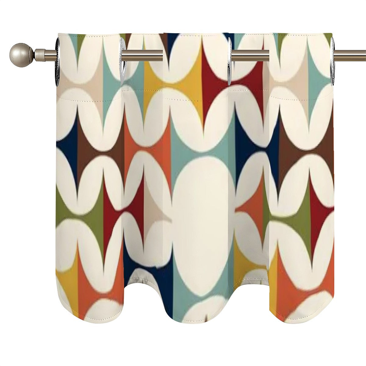 Modern Scandinavian Designed Mod Geometric DesignedValance Curtains - Mid Century Modern Gal