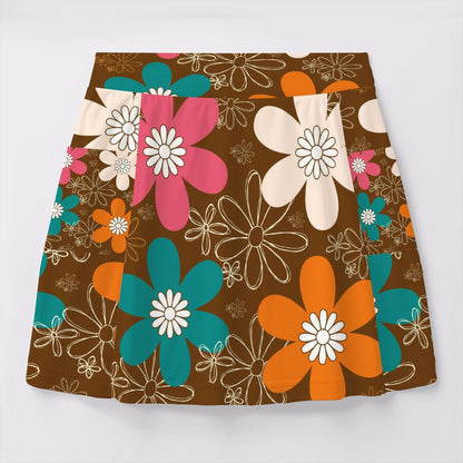 Retro Mod 70s Brown, Orange Teal, Pink Groovy Women&