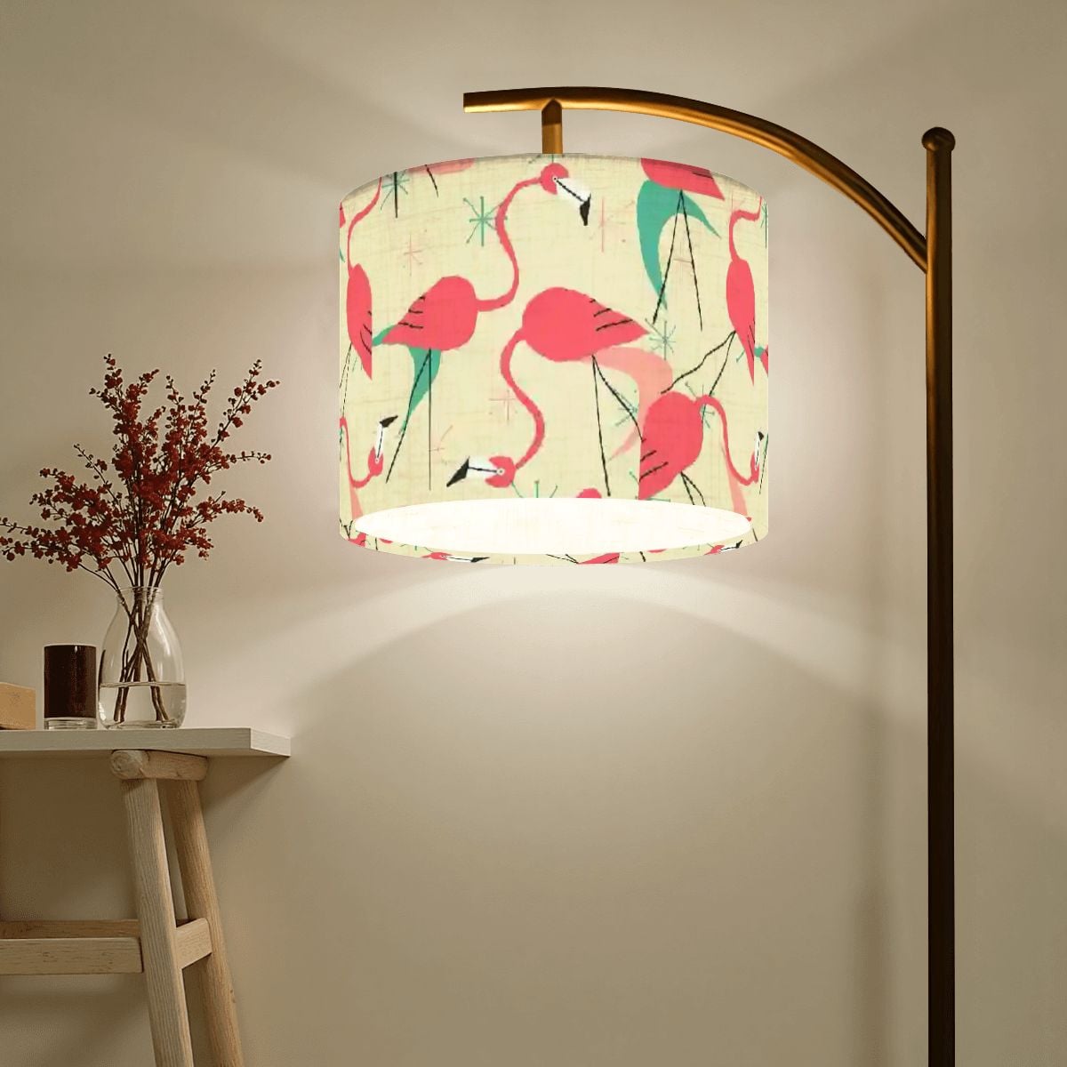 Mid Century Modern Kitschy Flamingo Palm Springs Cali Style Retro Lamp SHADE ONLY - For Arc Floor Lamps Only - Mid Century Modern Gal