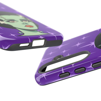 Bride of Frankenstein Retro Mid Mod Horror Buff Purple Halloween Tough Phone Case