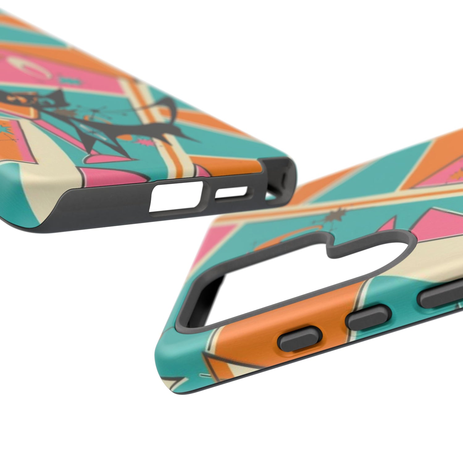 Atomic Cat Mid Mod Retro Cat Phone Case - Tough Cases for Stylish Cat Lovers