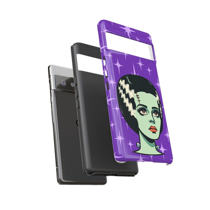 Bride of Frankenstein Retro Mid Mod Horror Buff Purple Halloween Tough Phone Case