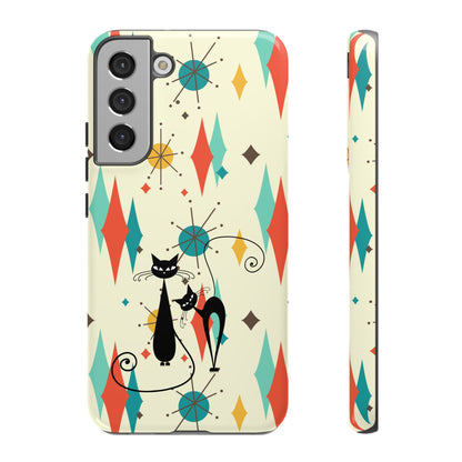 Atomic Kitty Cat, Mid Mod Franciscan Pattern, Kitsch Tough Phone Cases