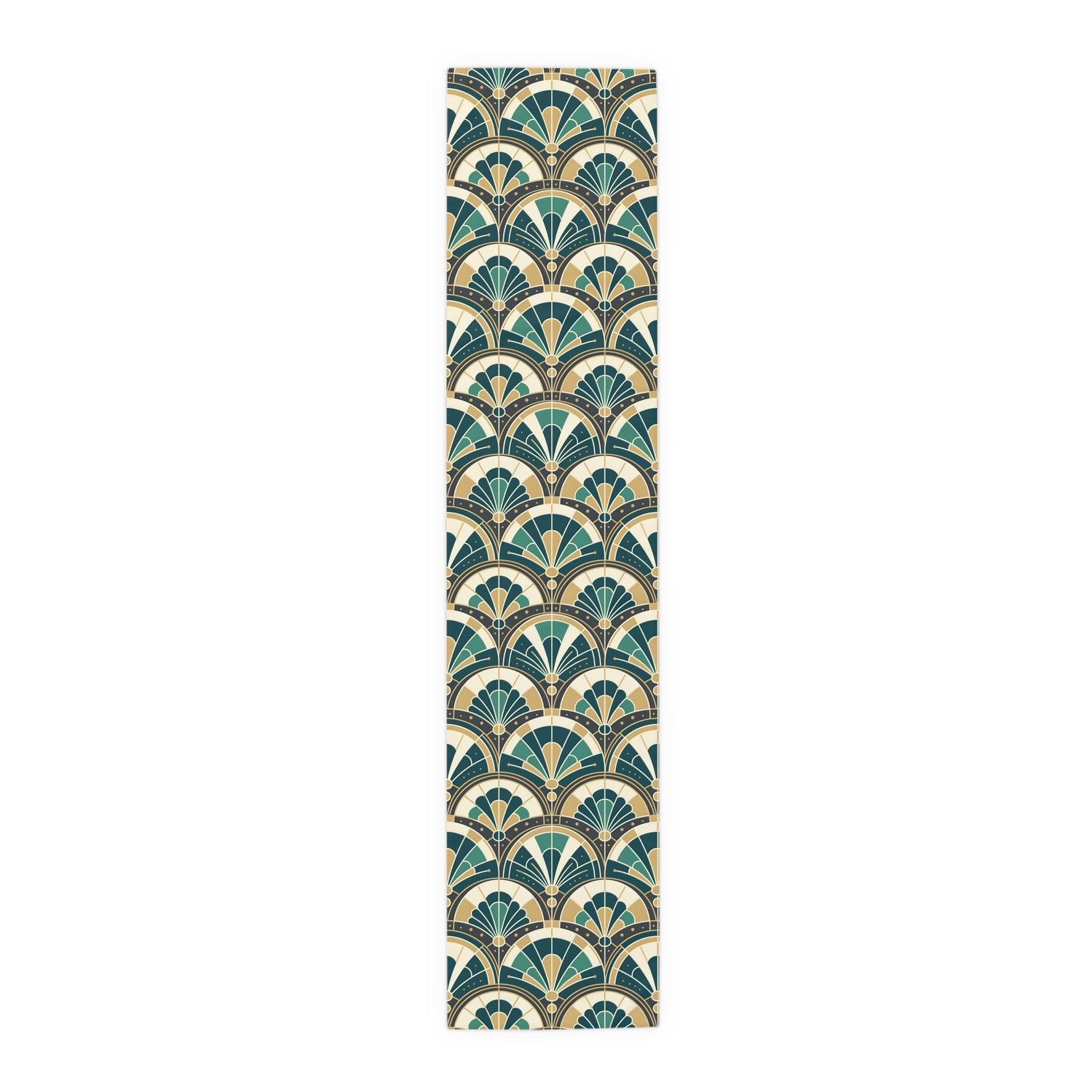 Art Deco Peacock Inspired Table Runner - Mid Century Modern Gal