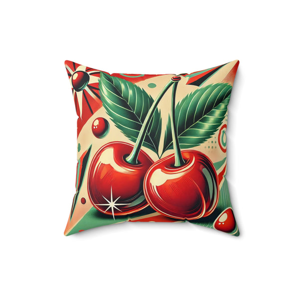 Retro Cherry Decor Pillow | Vintage Cherry Print, Throw Pillow, Home Decor, Gift for Her, Kitchen Accent