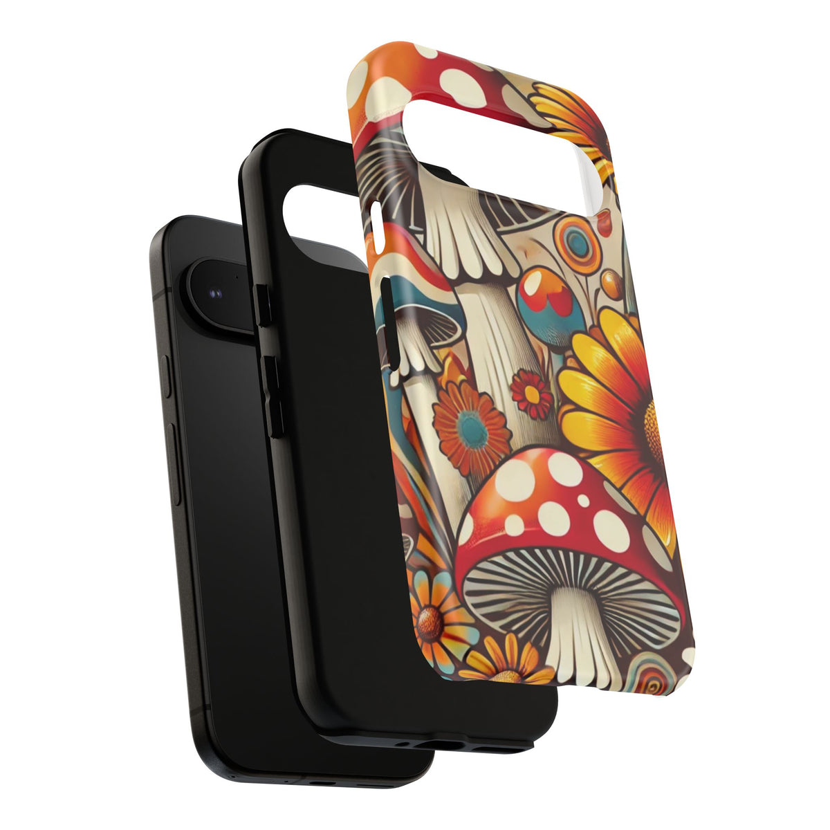 Colorful Mushroom Flower Phone Case - Boho Chic Design