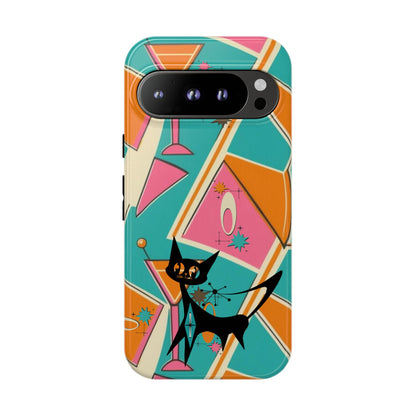 Atomic Cat Mid Mod Retro Cat Phone Case - Tough Cases for Stylish Cat Lovers