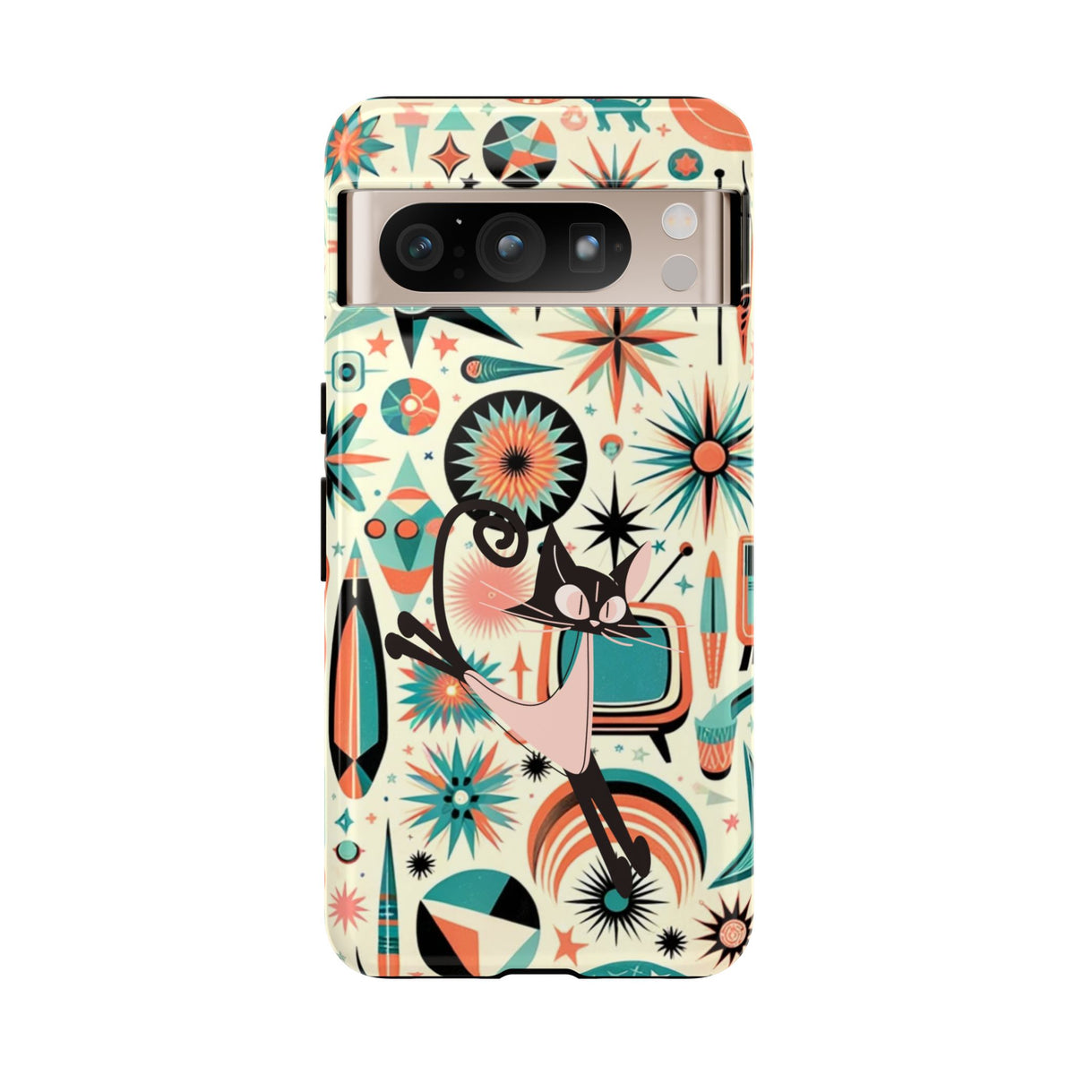 Atomic Kitty Boomerang Space Kitty Mid Century Modern Samsung, Smart Phone, Tough Cases