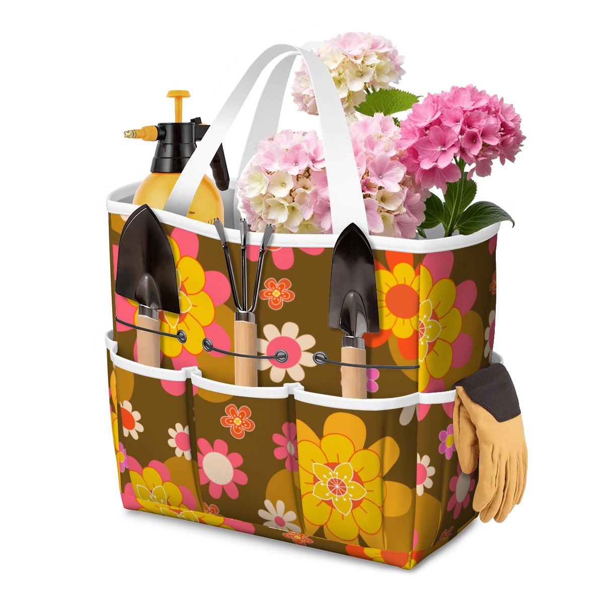 Retro 70s Groovy Flower Power Garden Tool Bag - Mid Century Modern Gal