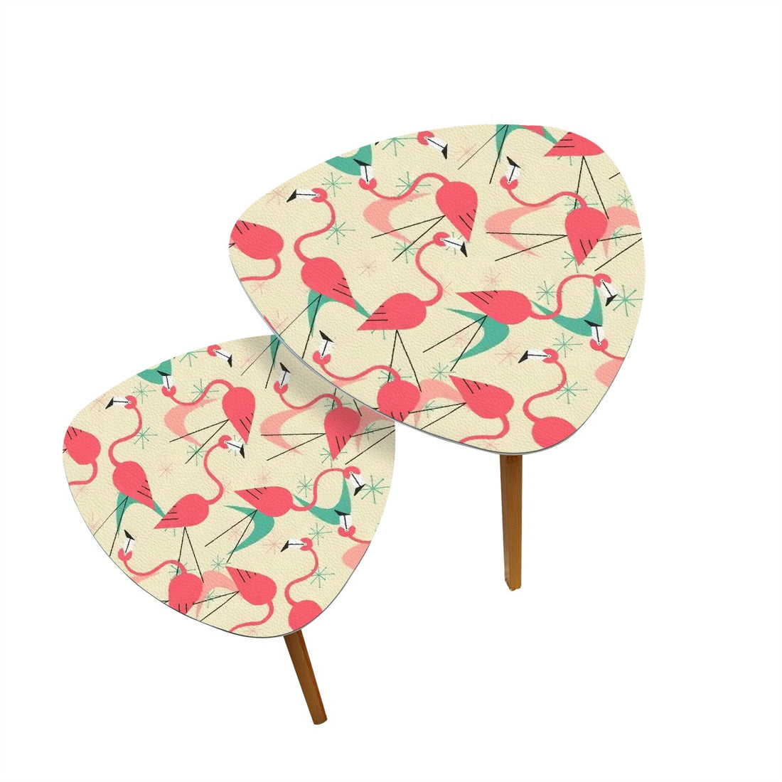 Retro Flamingo, Kitschy Quirky Palm Springs California Mid Century Modern Nesting Tables - Mid Century Modern Gal