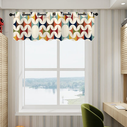 Modern Scandinavian Designed Mod Geometric DesignedValance Curtains - Mid Century Modern Gal