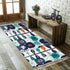 Modern Scandinavian Floral Danish Boho Style, Blue, Orange Teal Floral Runner Rug with Tassels - Mid Century Modern Gal