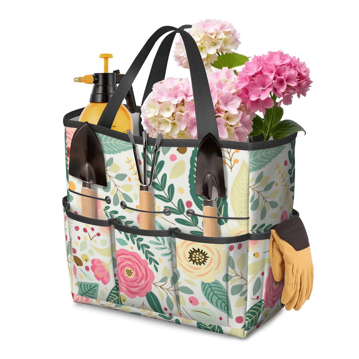 Floral Pink Mid Century Modern Garden Tool Bag - Mid Century Modern Gal