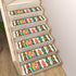 Mid Century Modern Tiki Idols, Coral, Teal Brown Mid Mod Retro Non Slip Carpet for Stairs Treads - Mid Century Modern Gal