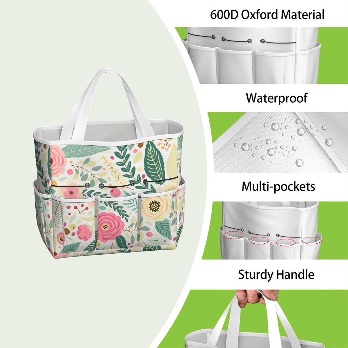 Floral Pink Mid Century Modern Garden Tool Bag - Mid Century Modern Gal