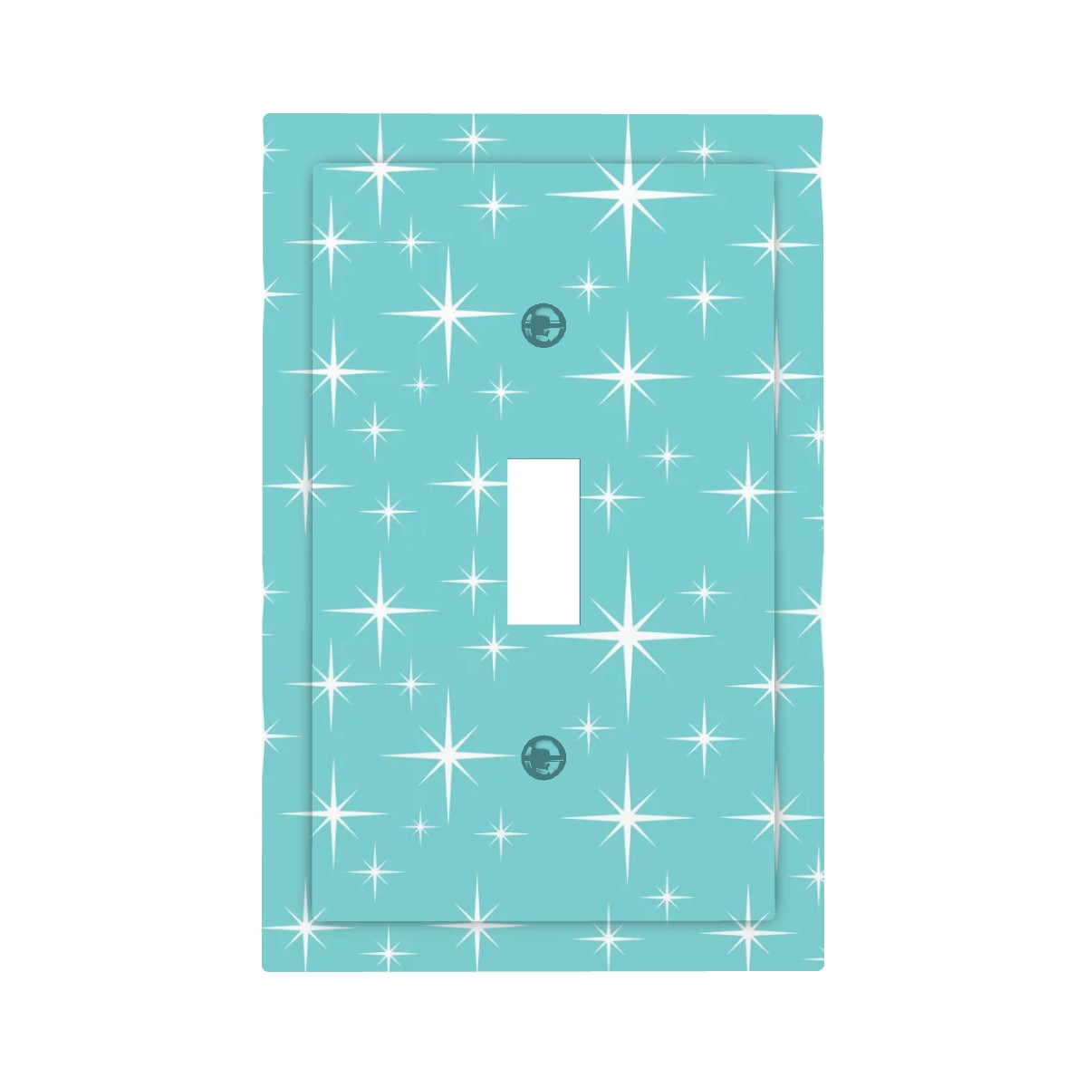 Mid Century Modern Aqua Blue Starburst Modern Switch Cover 1-Gang 1 Toggle