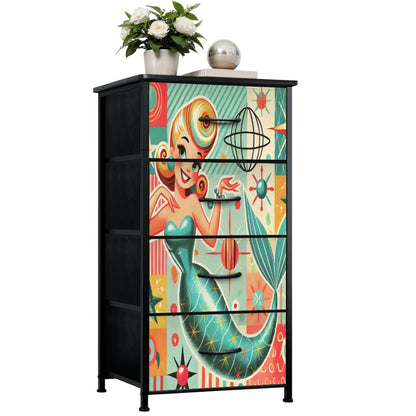 Mid Century Modern 50s Mermaid Designed MCM 4-Drawer Dresser - Mid Century Modern Gal