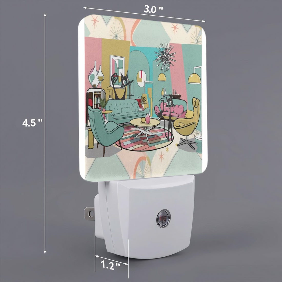 Cozy Cats, Mid Century Modern Vibe Kitshy Cute LED Night Light Set of 2 - Mid Century Modern Gal