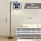 Halloween Stained Glass Style Ghost Haunted House Arc Floor Lamp - Mid Century Modern Gal