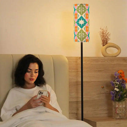 Mid Century Modern Atomic Starburst Diamond, Orange, Green Teal Retro Floor Lamp - Mid Century Modern Gal