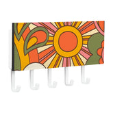 Hippie Ray of Sunshine, Retro Mod Key Holder Wall Mount - Mid Century Modern Gal