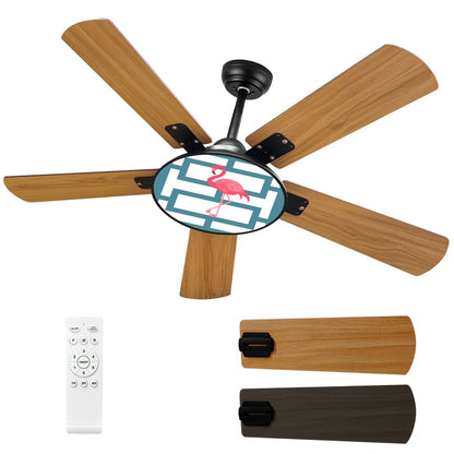 Palm Springs California Kitschy Flaming Breeze Blocked Designed Ceiling Fan With Light - Mid Century Modern Gal