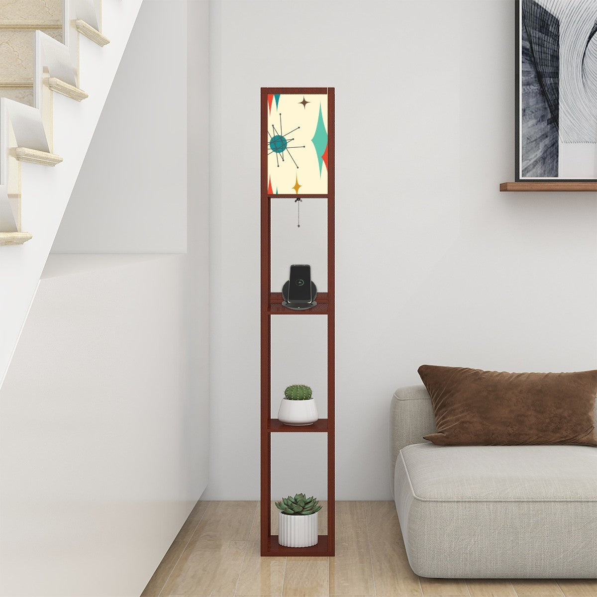 Mid Century Modern Franciscan Starburst, Floor Lamp with Shelves - Mid Century Modern Gal
