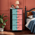 Art Deco Modern Aqua and Coral Stylish & Functional 4-Drawer Dresser - Mid Century Modern Gal