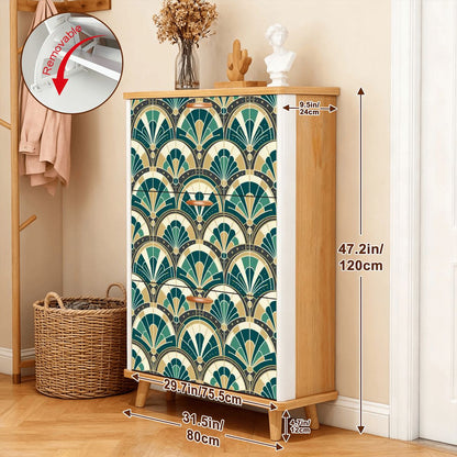 Art Deco Peacock Inspired Shoe Cabinet