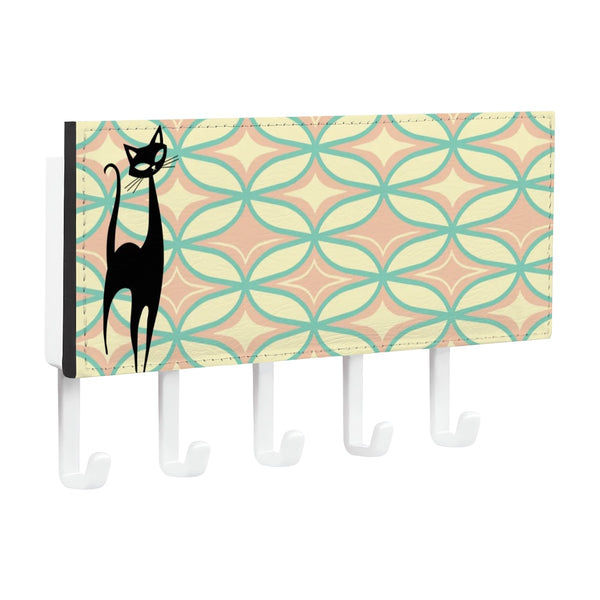 Atomic Cat Mid Century Modern Kitschy Wall Key, Bath Towel, Accessories Holder