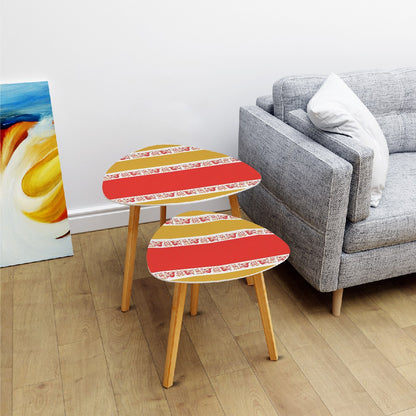 Pyrex Lover Collector Friendship Mustard Yellow, White, Burnt Red Nesting Tables - Mid Century Modern Gal