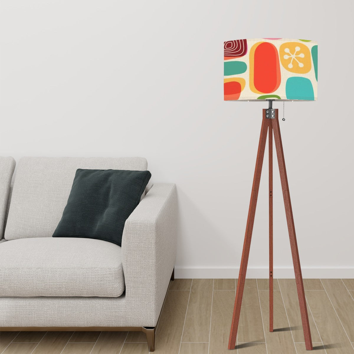 Mid Century Modern Amoeba Designed Geometric Mod Tripod Floor Lamp - Mid Century Modern Gal