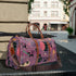 Atomic Jazzy Music Cats, Retro Mid Century Modern Purple Travel Bag Bags 20" x 12" / Brown