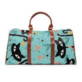 Atomic Kitschy Cats, Cat Lover, Mid Century Modern Luggage Waterproof Travel Bag Bags 20" x 12" / Brown Mid Century Modern Gal