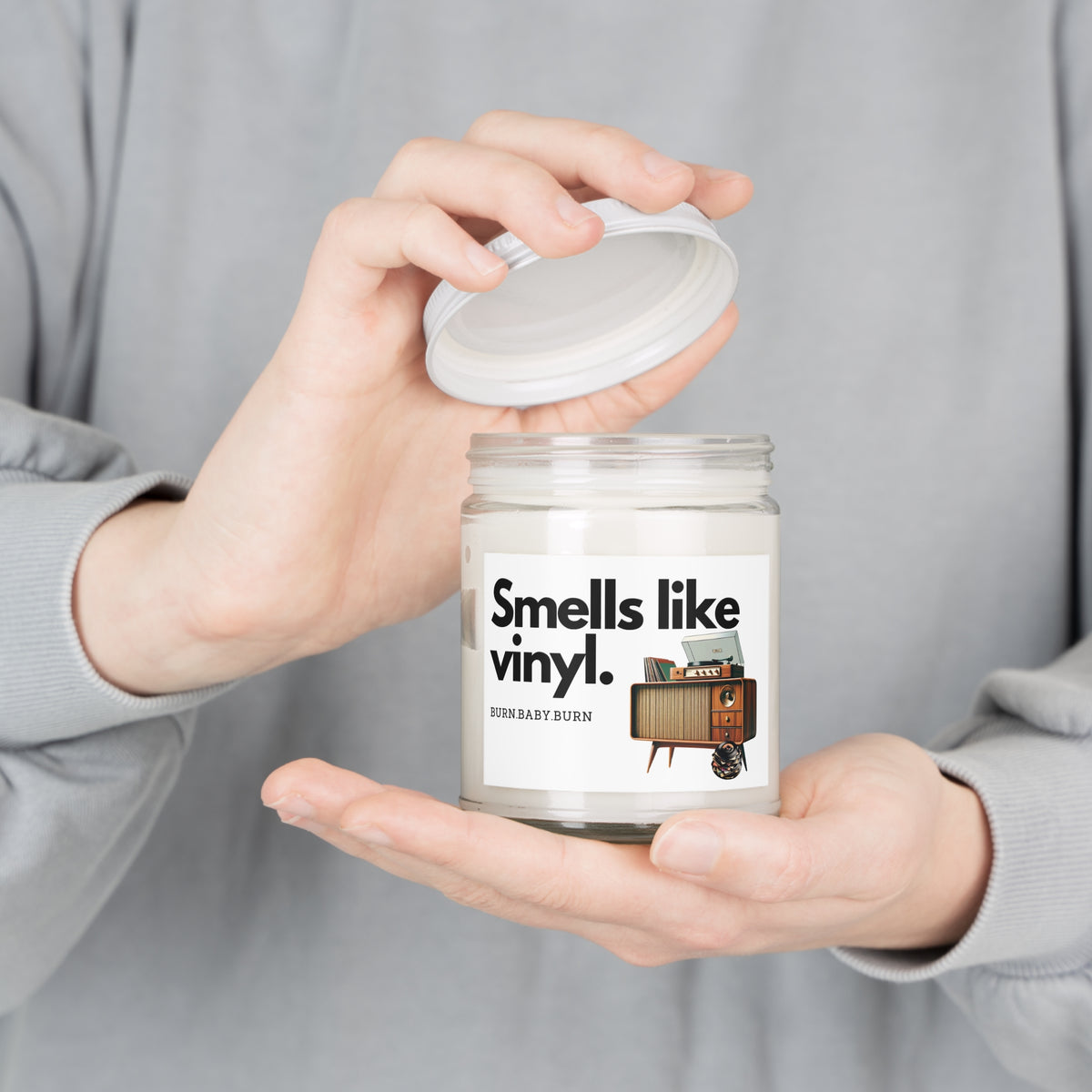 Smells Like Vinyl, Kitschy Retro Candle Gift Scented Candles, 9oz - Mid Century Modern Gal