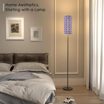Art Deco Colorful Abstract Floor Lamp | Lavender Purple And White Mid Century Modern Lighting - Mid Century Modern Gal