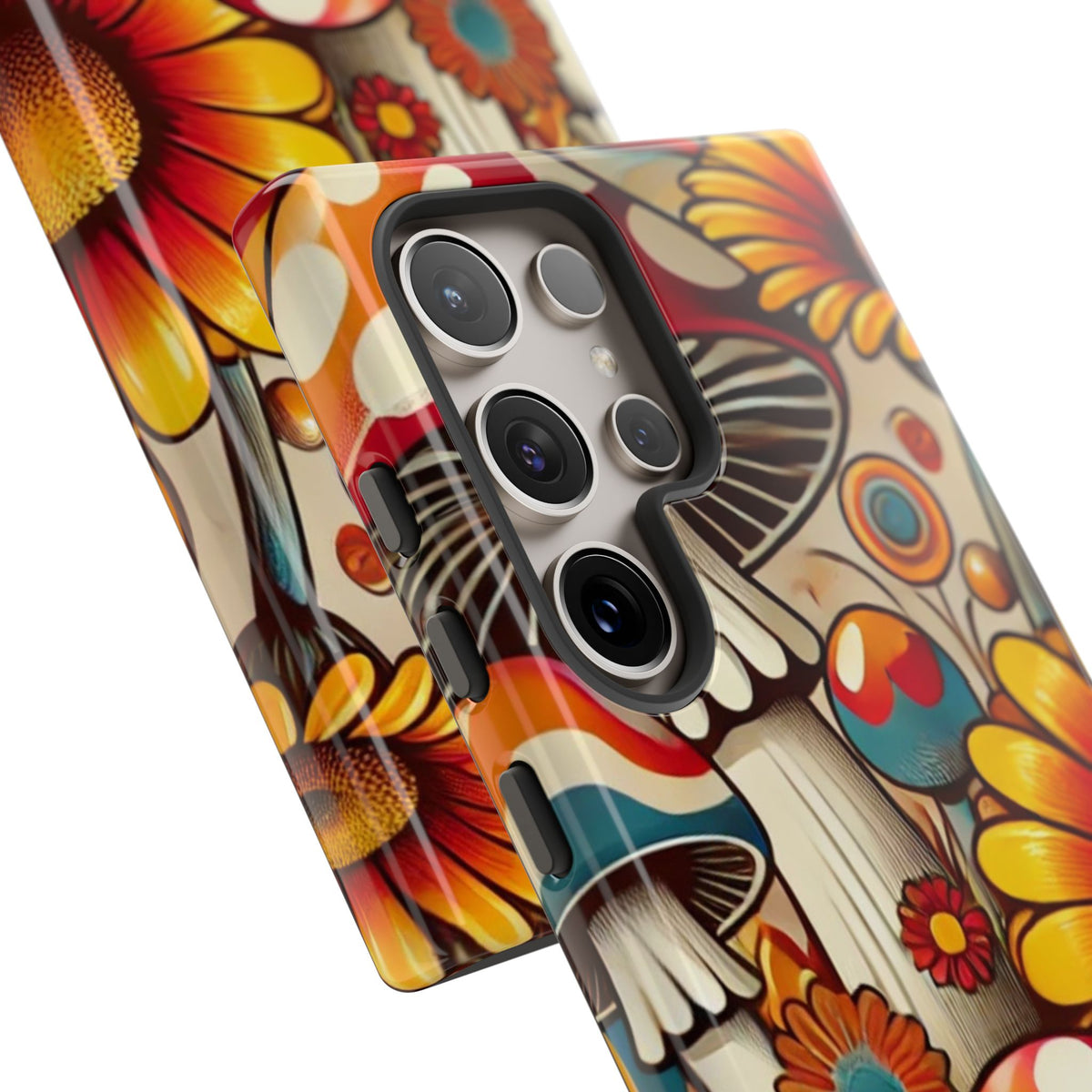 Colorful Mushroom Flower Phone Case - Boho Chic Design