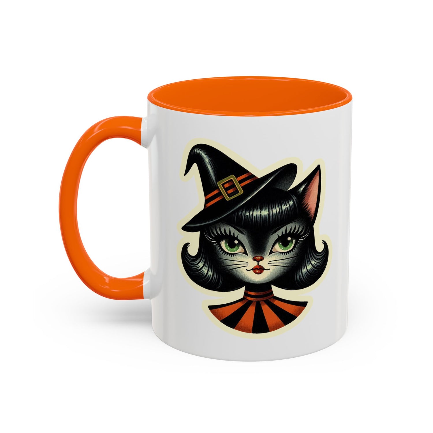 Vintage Halloween Black Cat Sexy Sexton Mid Century Modern Accent Coffee Mug - Mid Century Modern Gal