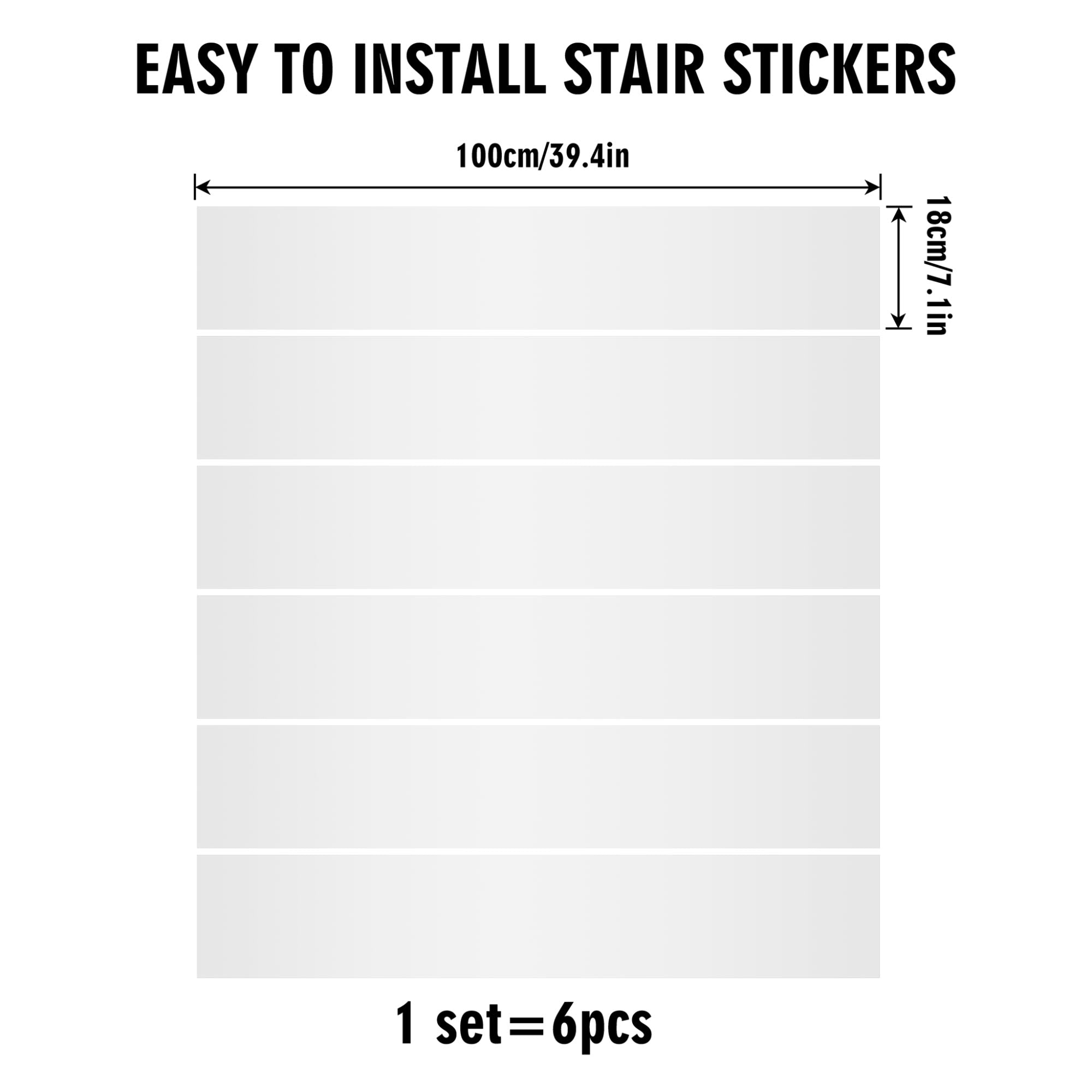 Mid Mod Scandinavian Geometric Designed 6Pcs  Stairs Stickers