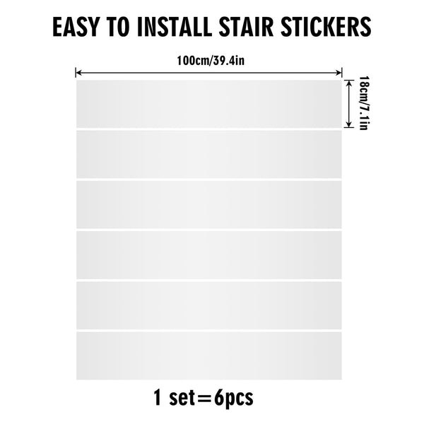 Mid Mod Scandinavian Geometric Designed 6Pcs  Stairs Stickers