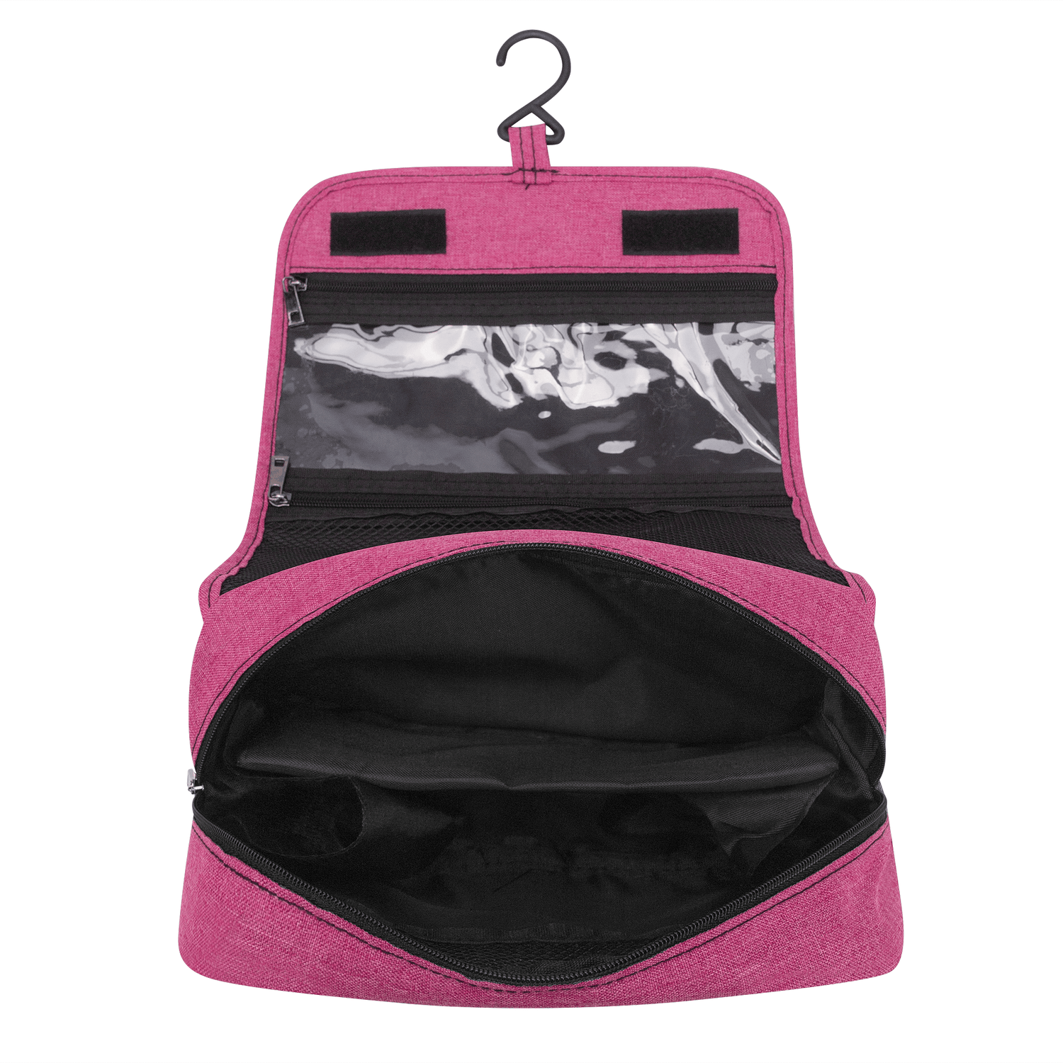 Atomic 50s Poodle Kitschy Mod Hot Pink, Orange Retro Toiletry Cosmetic Travel Bag - Mid Century Modern Gal