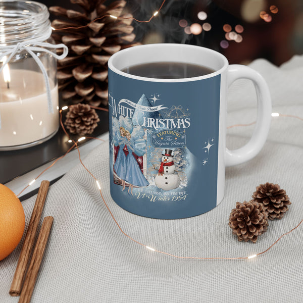 Sister Sister Wallace and Davis White Christmas Kitschy 50s Holiday Ceramic Mug
