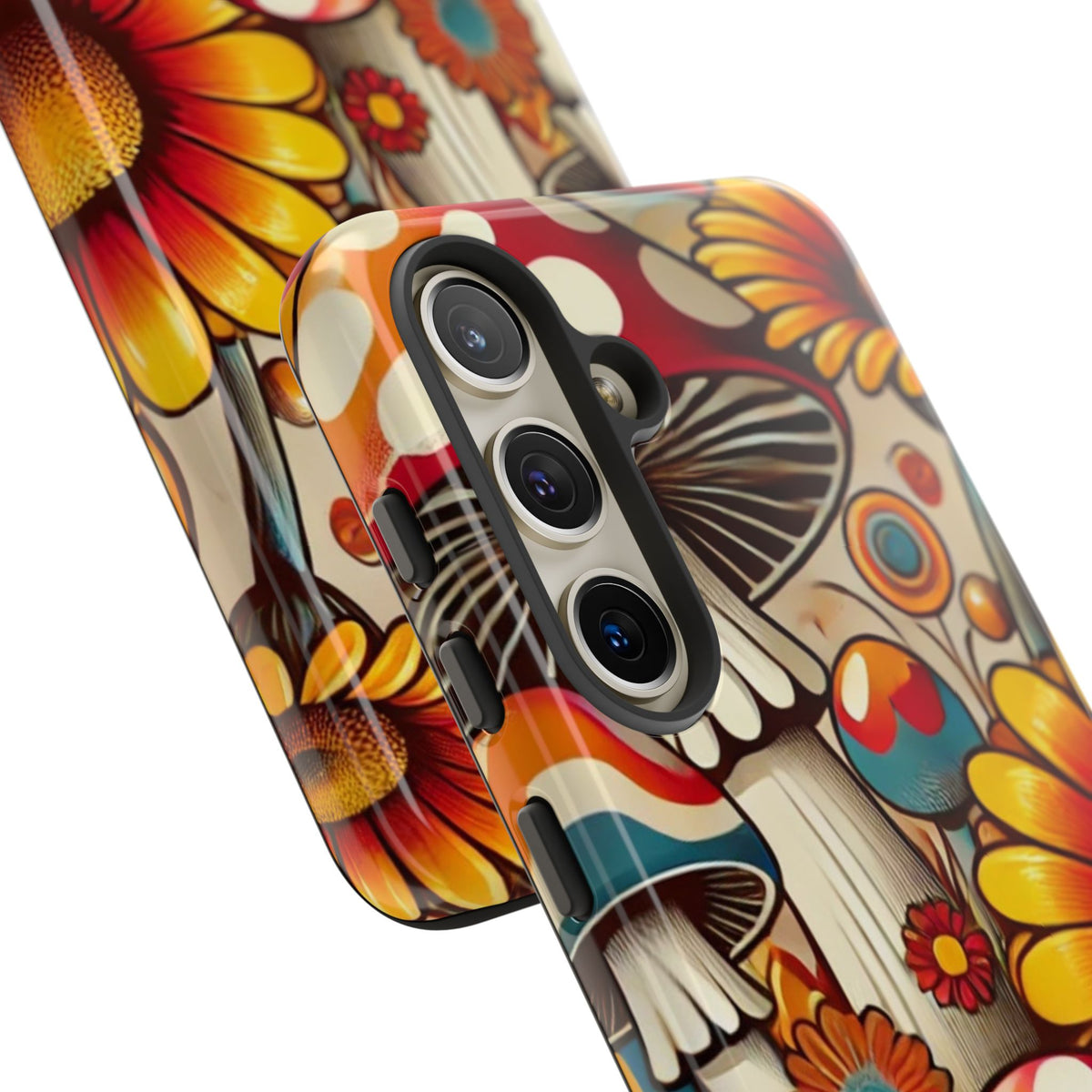 Colorful Mushroom Flower Phone Case - Boho Chic Design