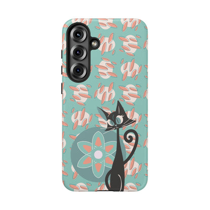 Atomic Cat, Mid Century Modern Funky Fun Smart Phone Tough Phone Cases