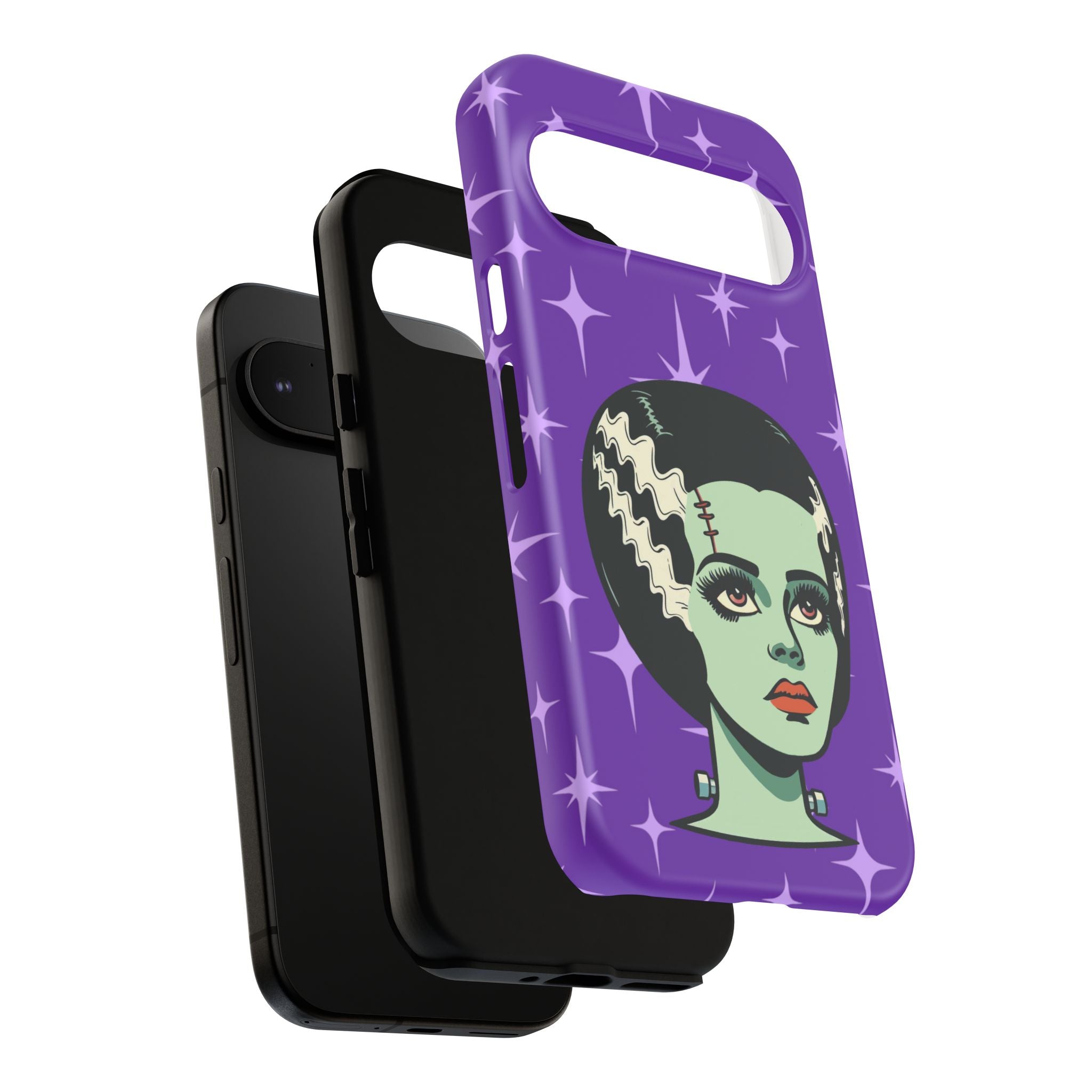 Bride of Frankenstein Retro Mid Mod Horror Buff Purple Halloween Tough Phone Case